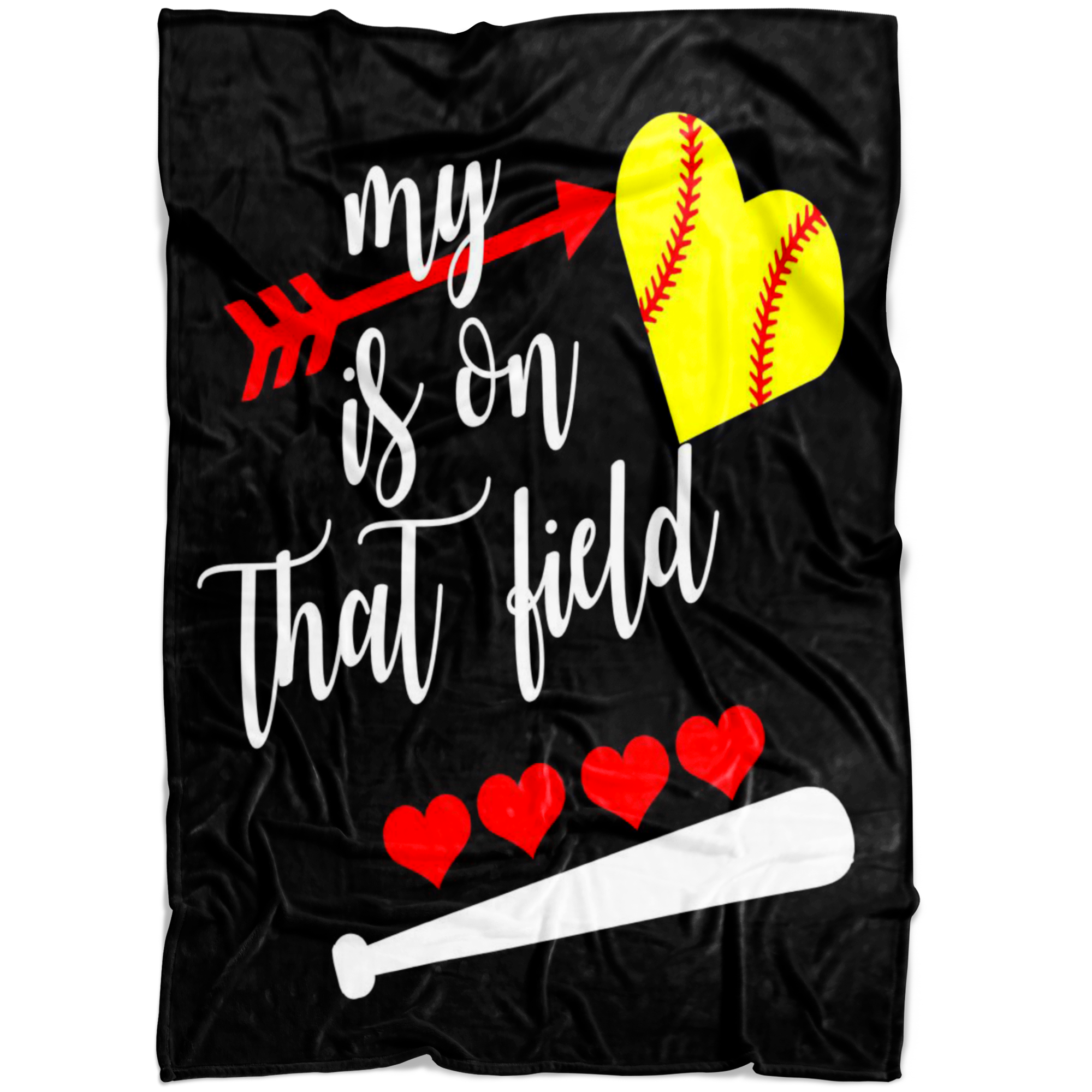 My Heart Softball Blanket