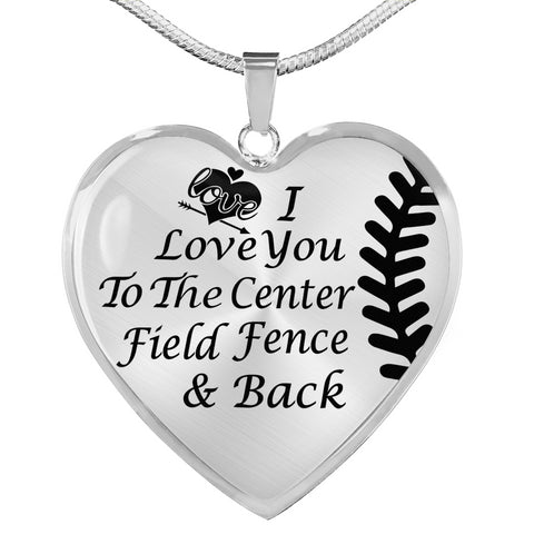 Softball Lovers Heart Necklace