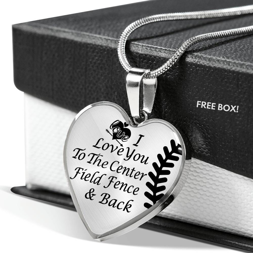 Softball Lovers Heart Necklace