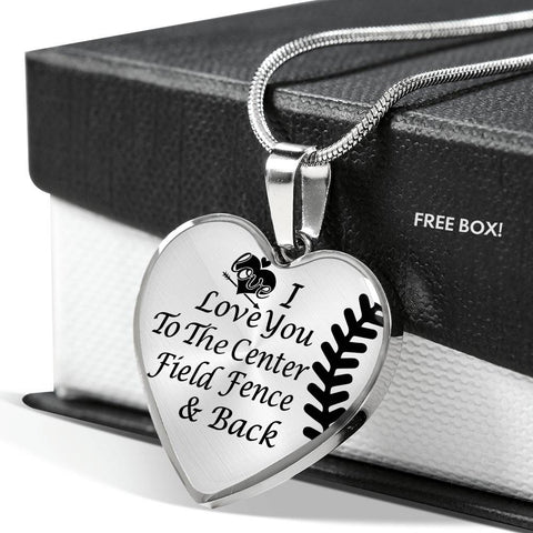 Softball Lovers Heart Necklace