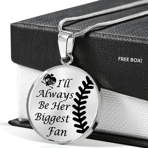 "I'll Always Be Her Biggest Fan" Softball Necklace