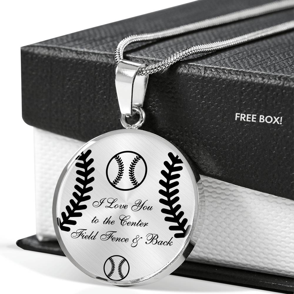 "I Love You To The Center Field Fence & Back" Softball Necklace