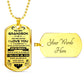 To My Grandson Dog Tag Necklace