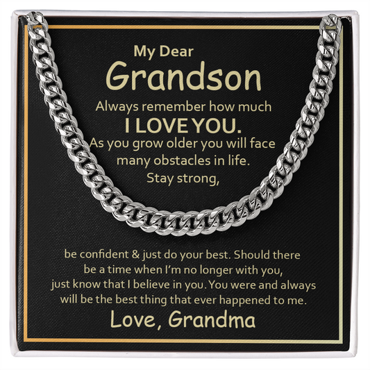To My Grandson Cuban Link Chain
