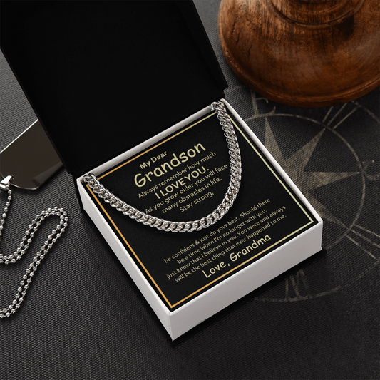 To My Grandson Cuban Link Chain