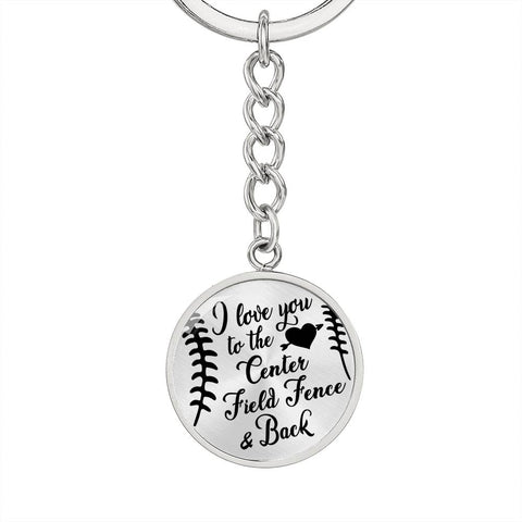 Softball Graphic Circle Keychain