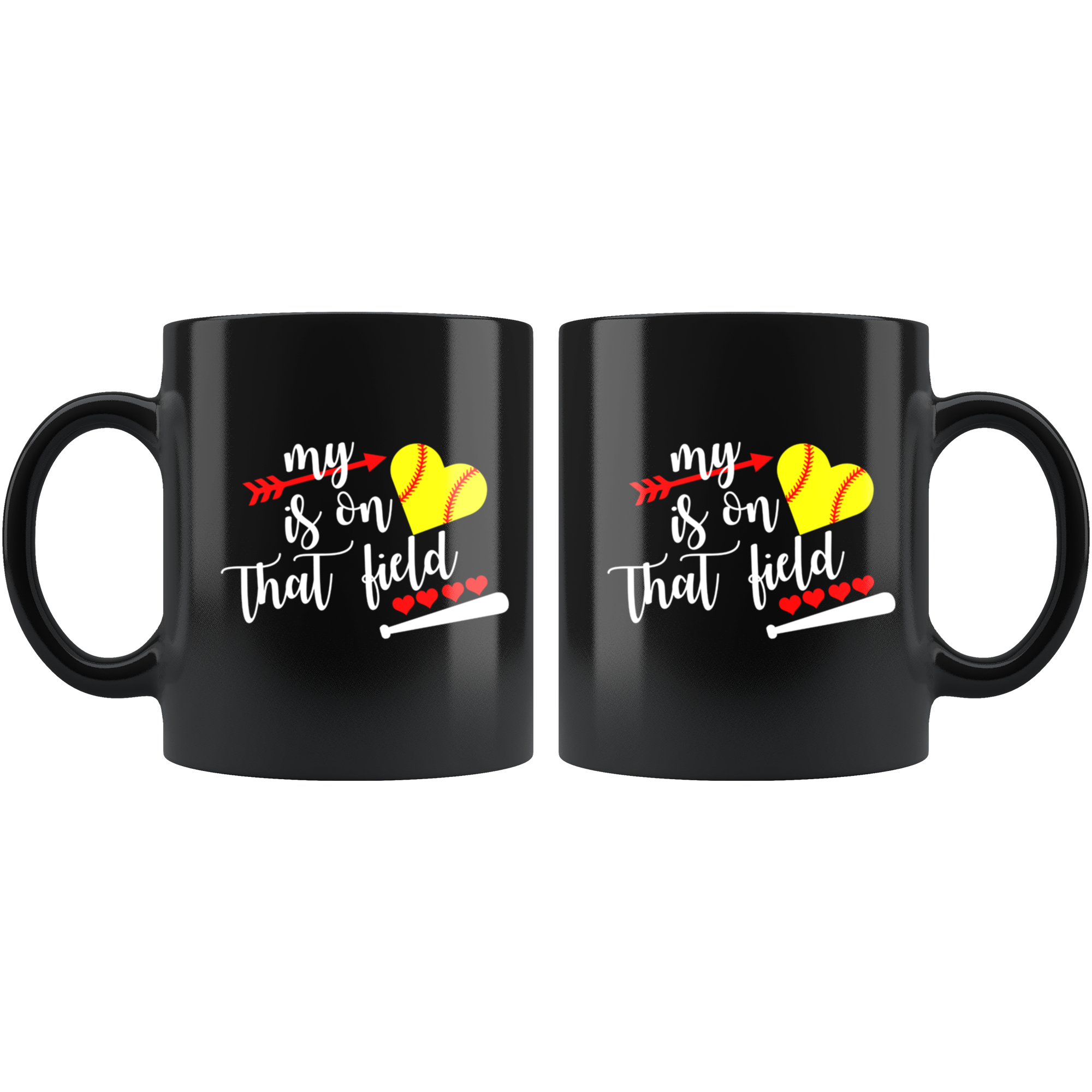 My Heart Is On That Field Softball Mug