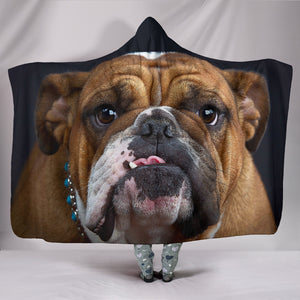 Bulldog Lovers Plush Lined Hooded Blanket