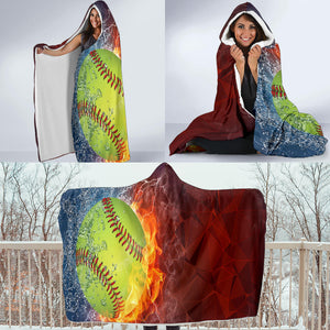Softball Lovers Hooded Blanket