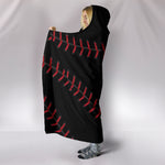 Black Baseball Hooded Blanket