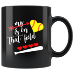My Heart Is On That Field Softball Mug